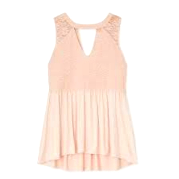 Lace Inset Babydoll Top - Picture 1 of 4